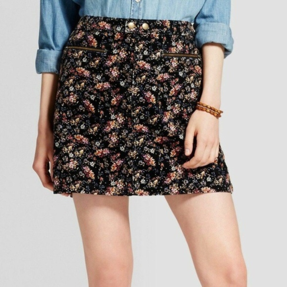 Mossimo Coduroy Floral Mini Skirt